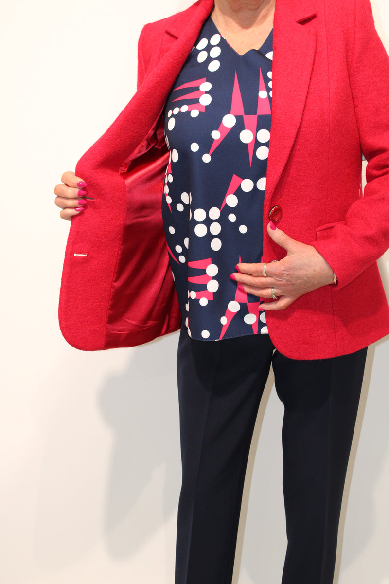 Dolores Wool Blazer - Red