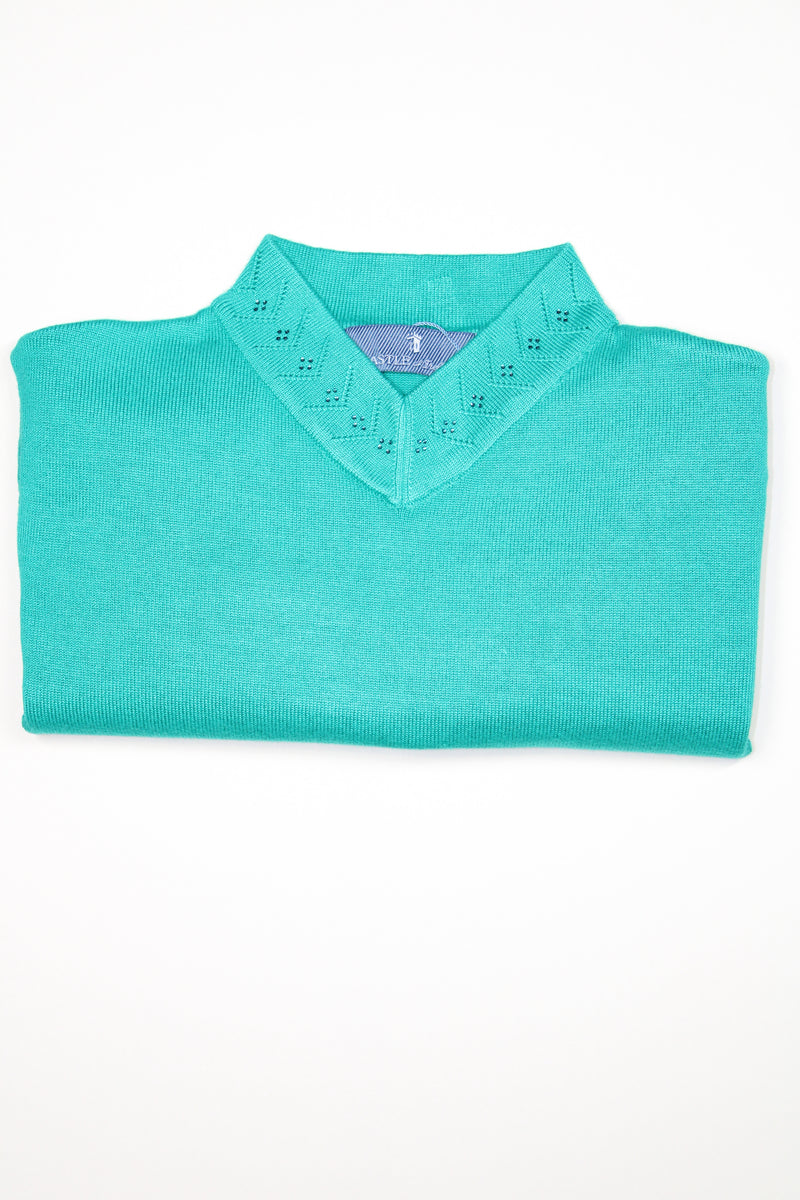 Round Neck Jumper - Green Lagoon