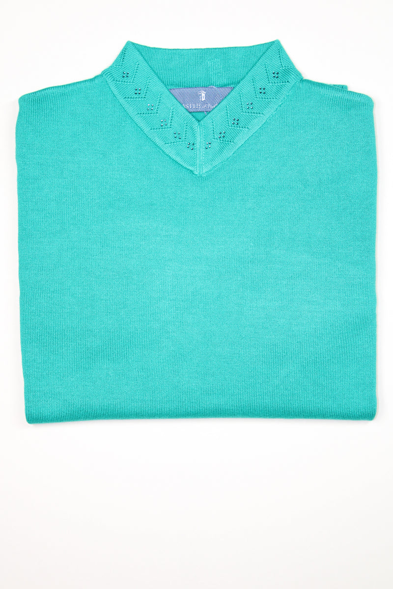 Round Neck Jumper - Green Lagoon