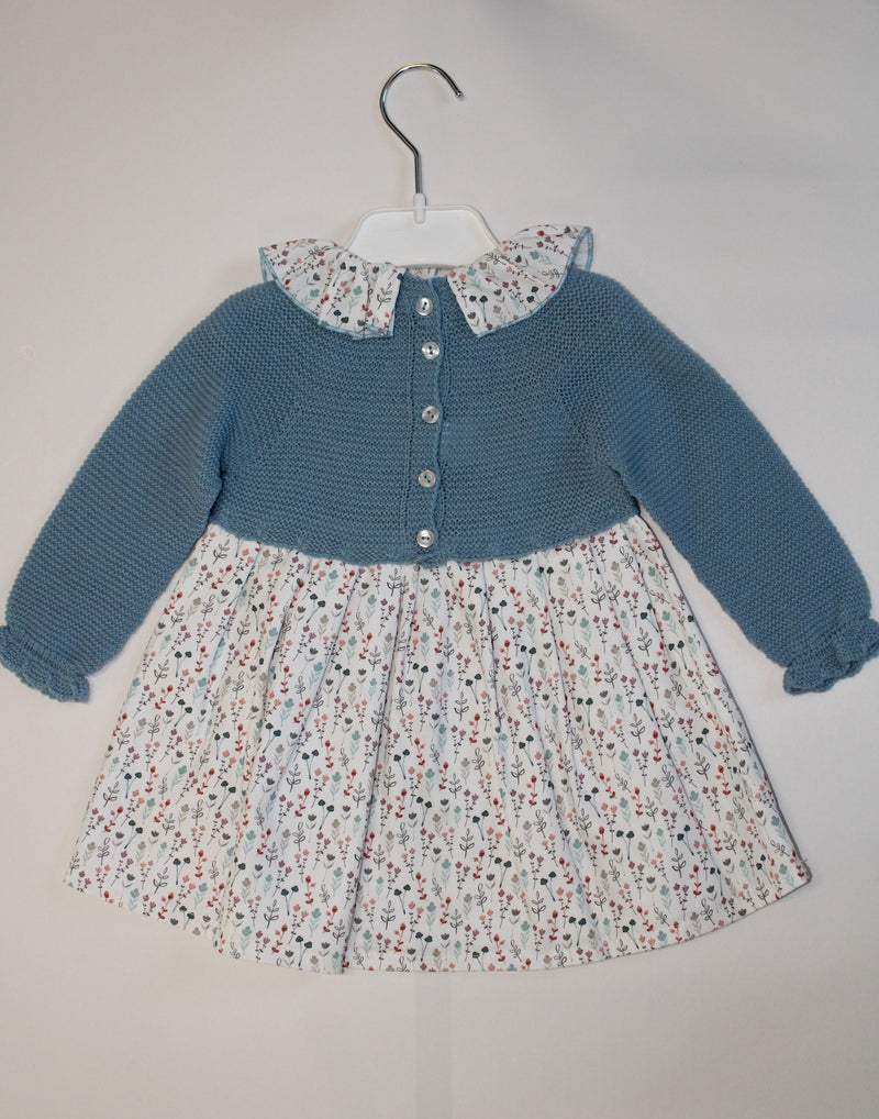 Baby Dress and Bonnet - Cloud Blue