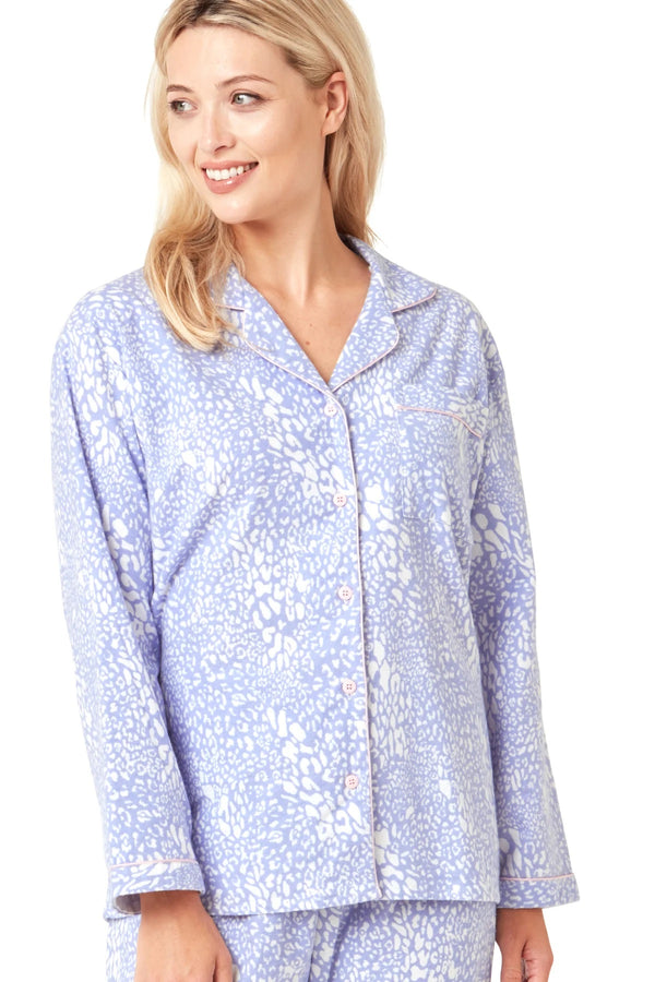 Animal Print Wincey Pyjama - Blue