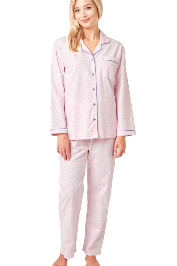 Animal Print Wincey Pyjama - Pink