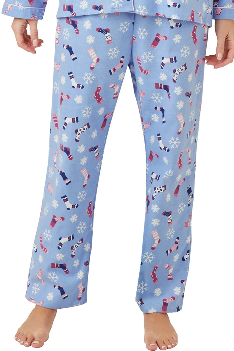 Sock Print Wincey Pyjama - Blue