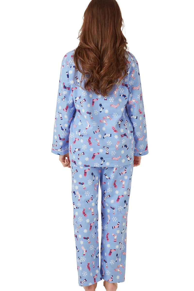 Sock Print Wincey Pyjama - Blue