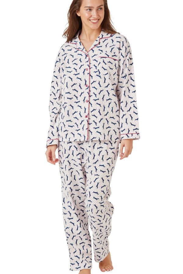 Dog Wincey Pyjama - Ivory