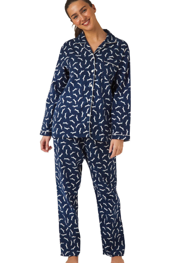 Dog Wincey Pyjama - Navy