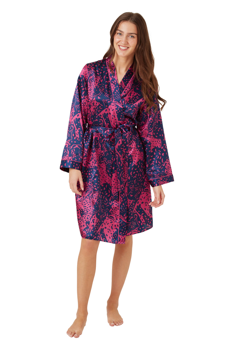 Indigo Sky Satin Wrap - Cerise