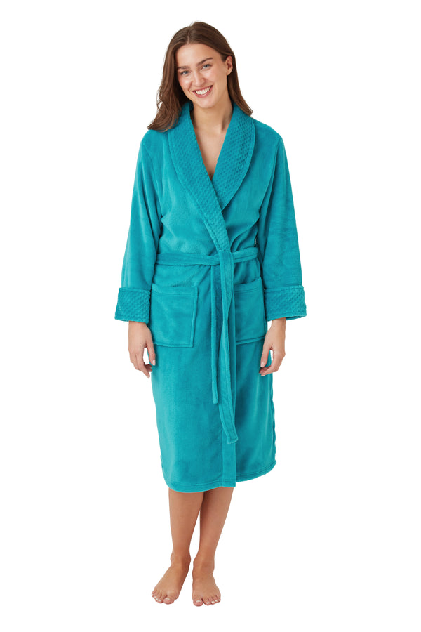 Shimmer Fleece Robe - Teal