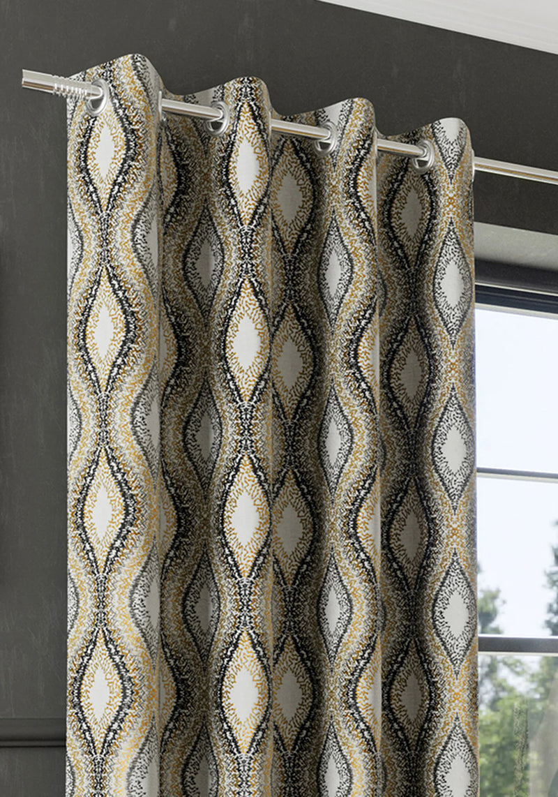 Inca Eyelet Readymade Curtains - Ochre