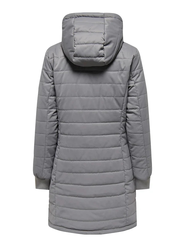 Bonie Long Hooded Jacket - Steel Grey