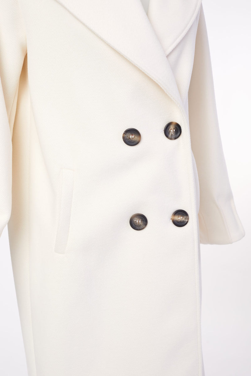 Pleated Cuff Coat - Off White