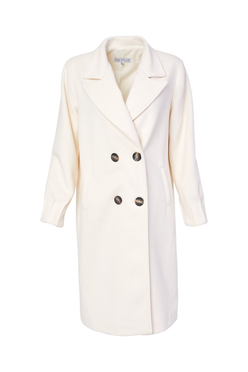 Pleated Cuff Coat - Off White