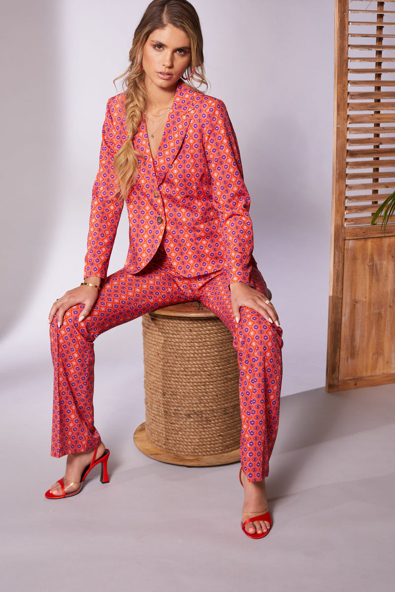 Print Trouser - Chilli