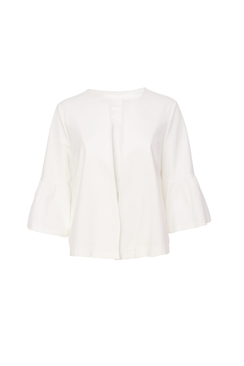 Gathered Sleeve Cuff Jacket - Off White