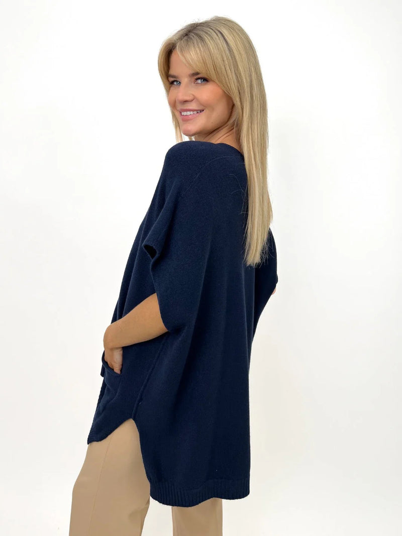 Anna Short Sleeve Jumper - Navy