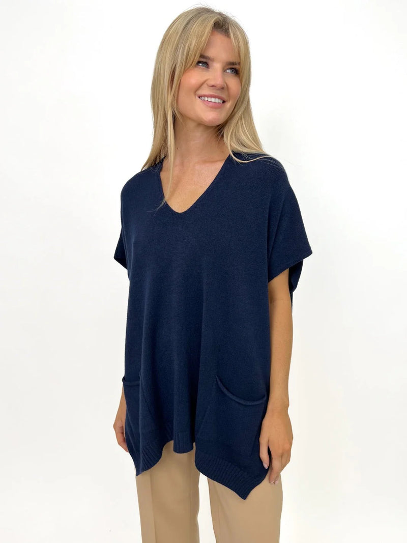 Anna Short Sleeve Jumper - Navy