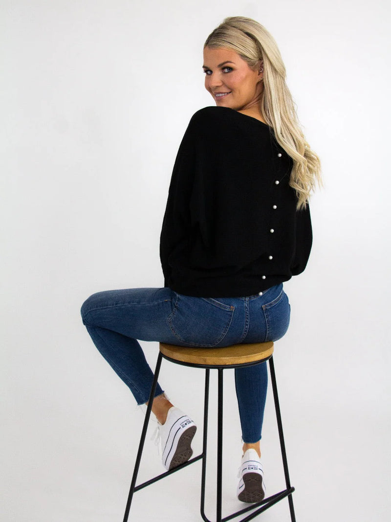 Elba Batwing Sleeve Jumper - Black