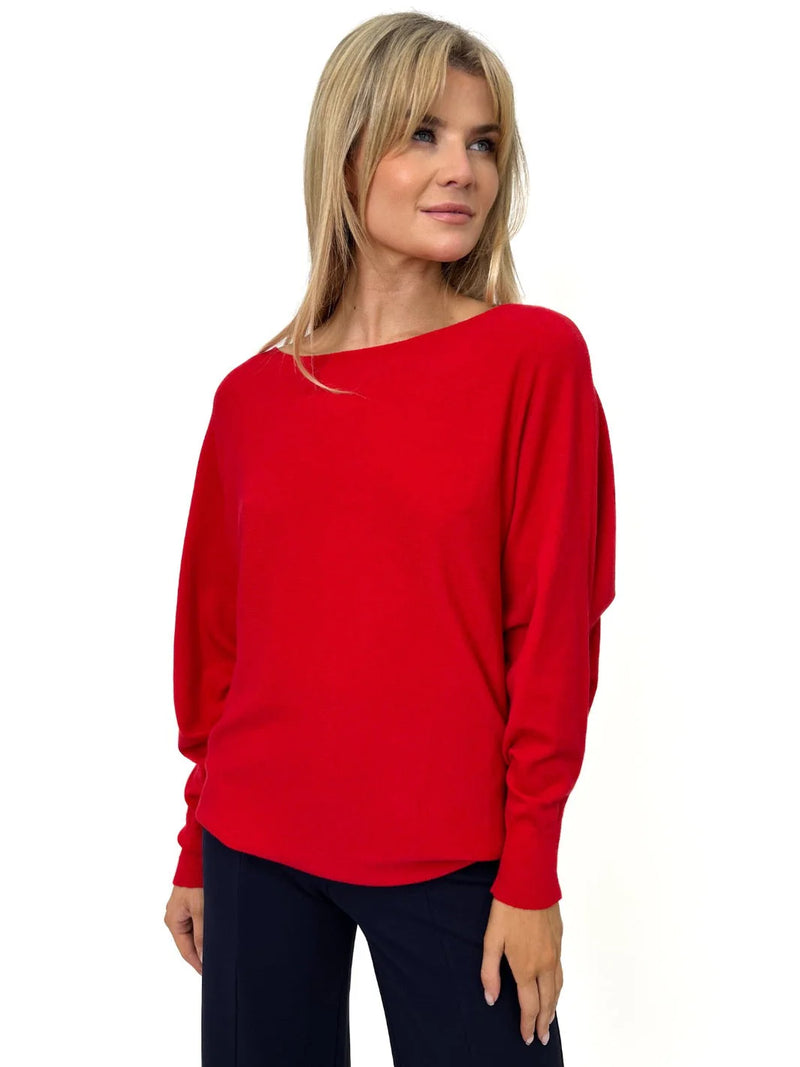 Elba Pearl Detail Jumper - Red