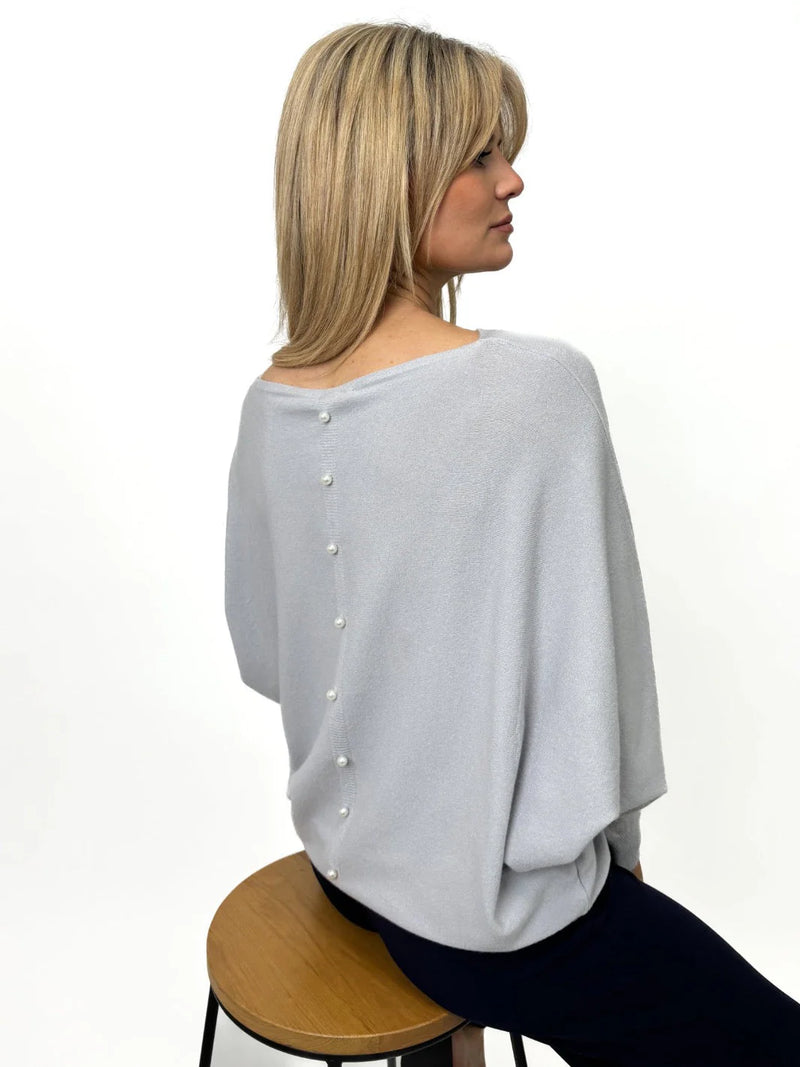 Elba Pearl Detail Jumper - Grey