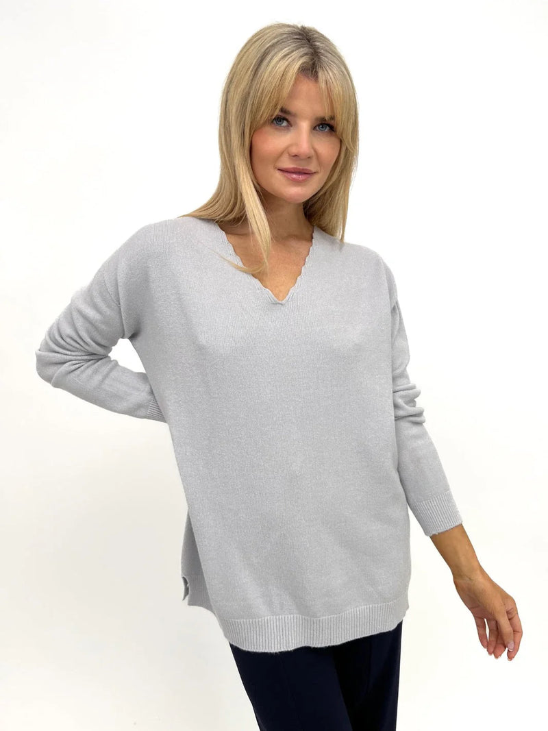 Marmi V Neck Jumper - Grey