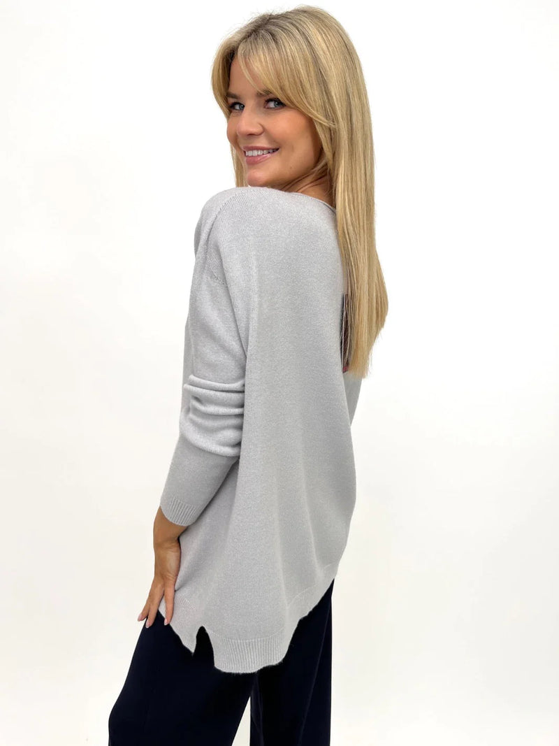 Marmi V Neck Jumper - Grey