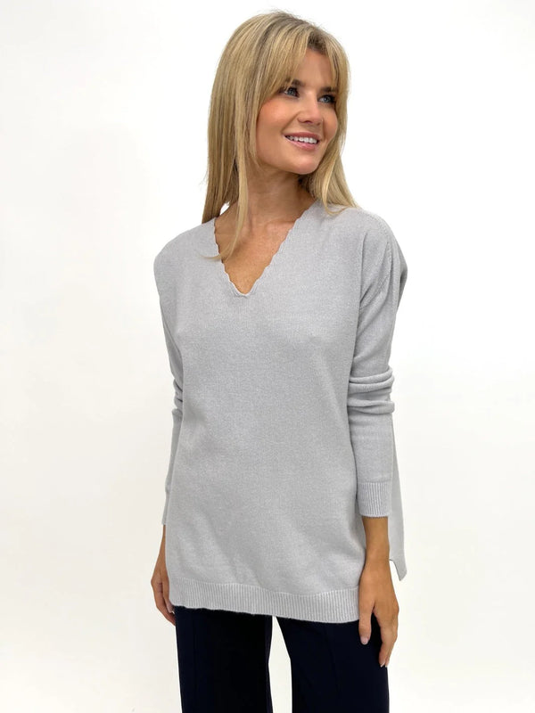 Marmi V Neck Jumper - Grey