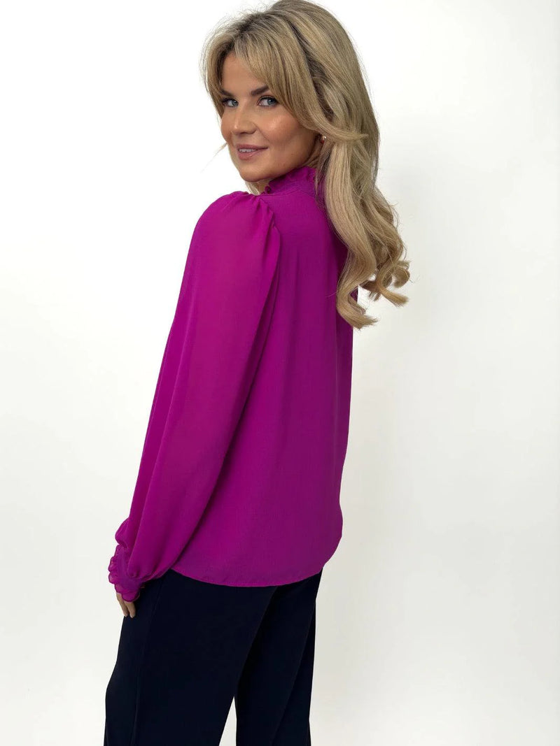 Pia Tie Detail Top - Magenta