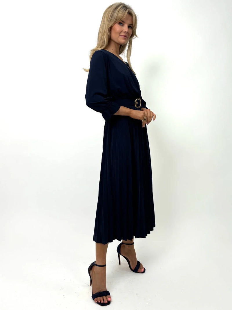 Positano Plain Dress - Navy