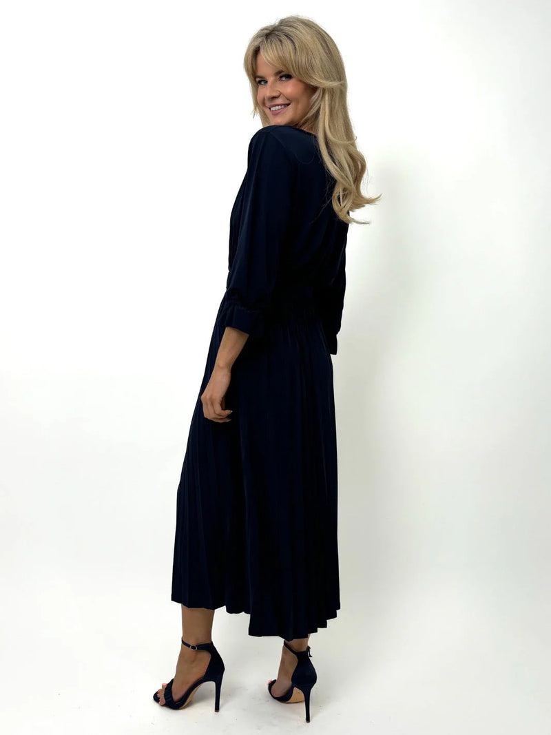 Positano Plain Dress - Navy