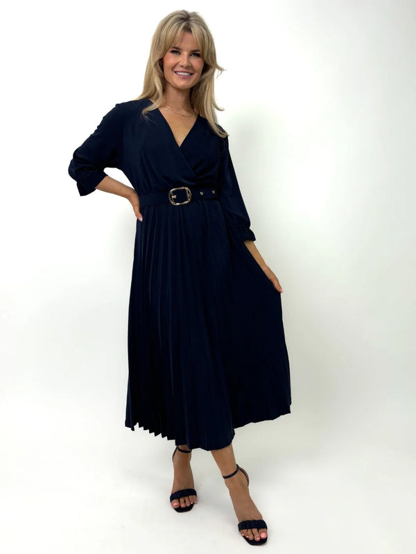 Positano Plain Dress - Navy