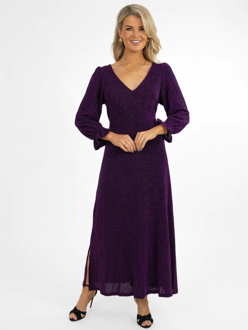 Streasa Lurex Dress - Purple