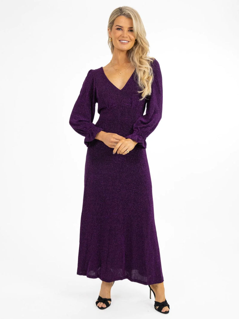 Streasa Lurex Dress - Purple