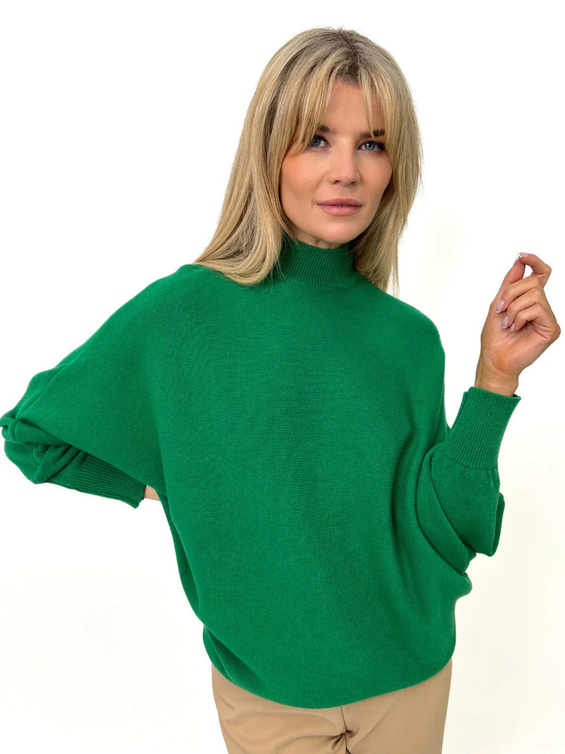 Verona Polo Neck Jumper - Green