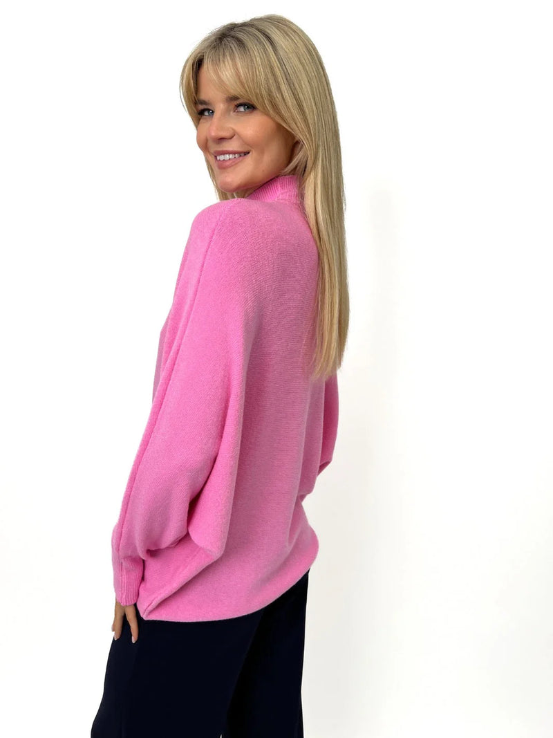 Verona Polo Neck Jumper - Magenta