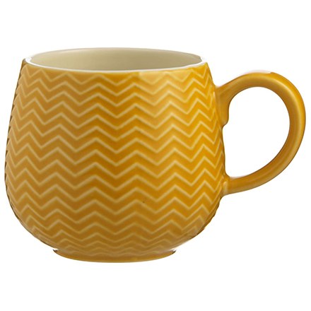 Embossed Chevron Ochre Mug 350ml