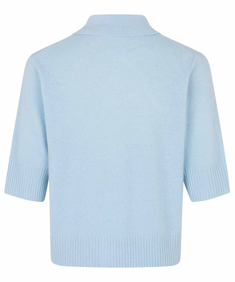 Liva Short Sleeve Cardigan- Blue Fog