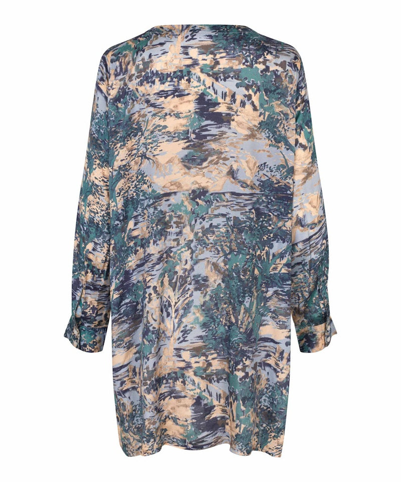 Graviso Long Print Tunic - Teal