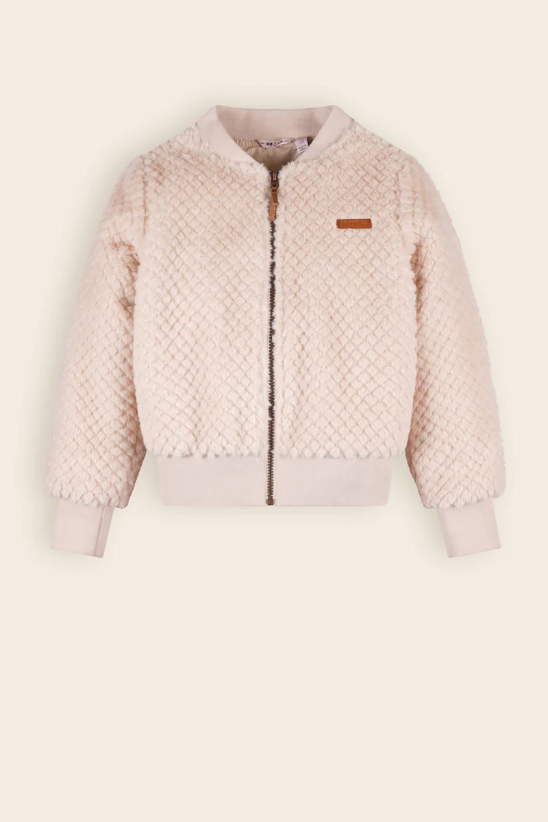 Furry Bomber Jacket - Pearled Ivory