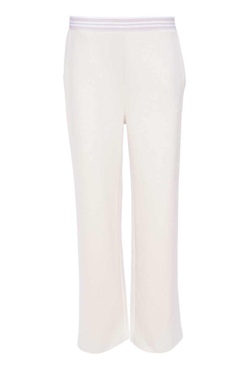 Trim Waist Wige Leg Trouser - Sand