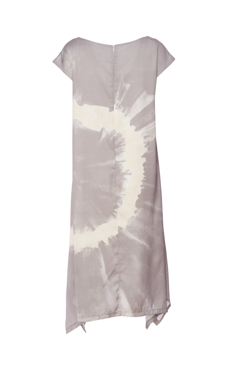 Tie Dye Placement Print Dress - Mink