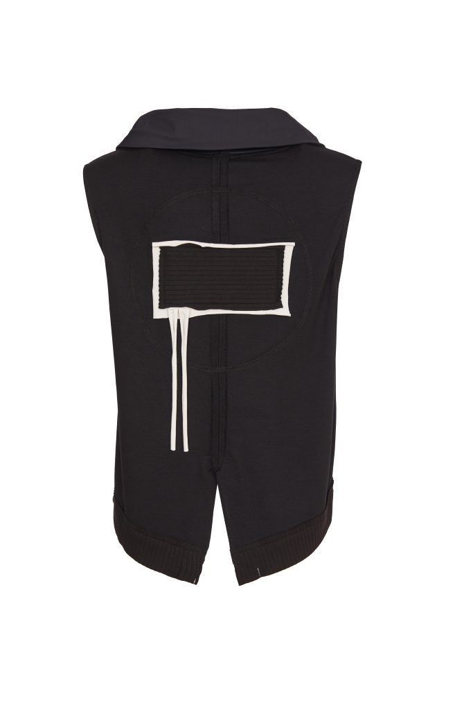 Sleeveless Mix Waistcoat - Black/sand