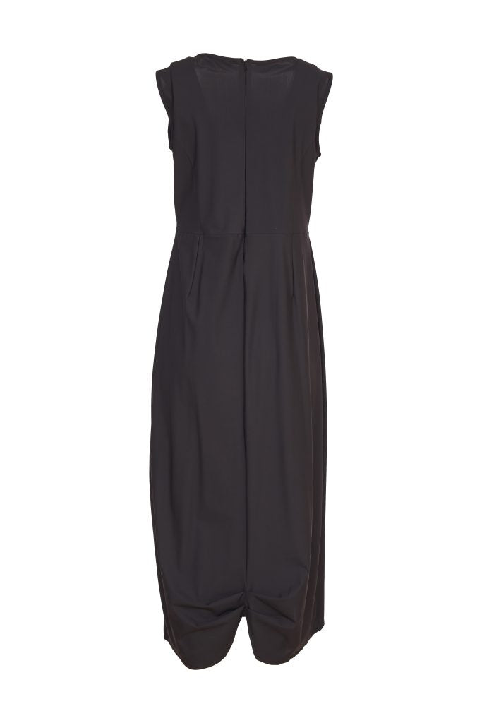 Inverted Pleat Front Dress - Black