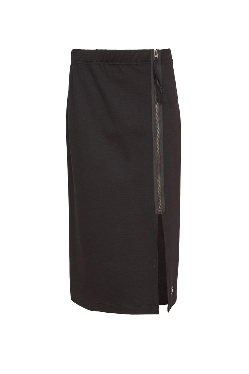 Zip Front Skirt - Black