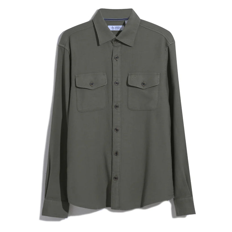 Long Sleeve Overshirt - Dusty Olive