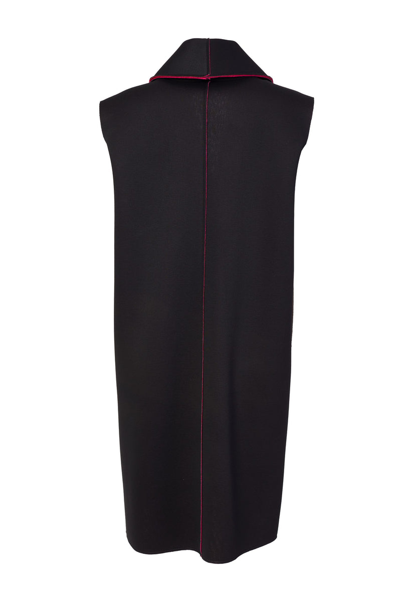 Raw Seams Gilet - Black/pink