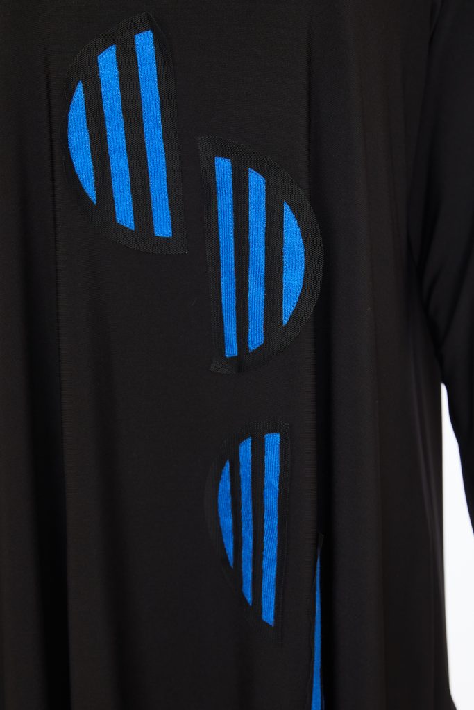 Contrast Spot Tunic - Black/imperial Blue