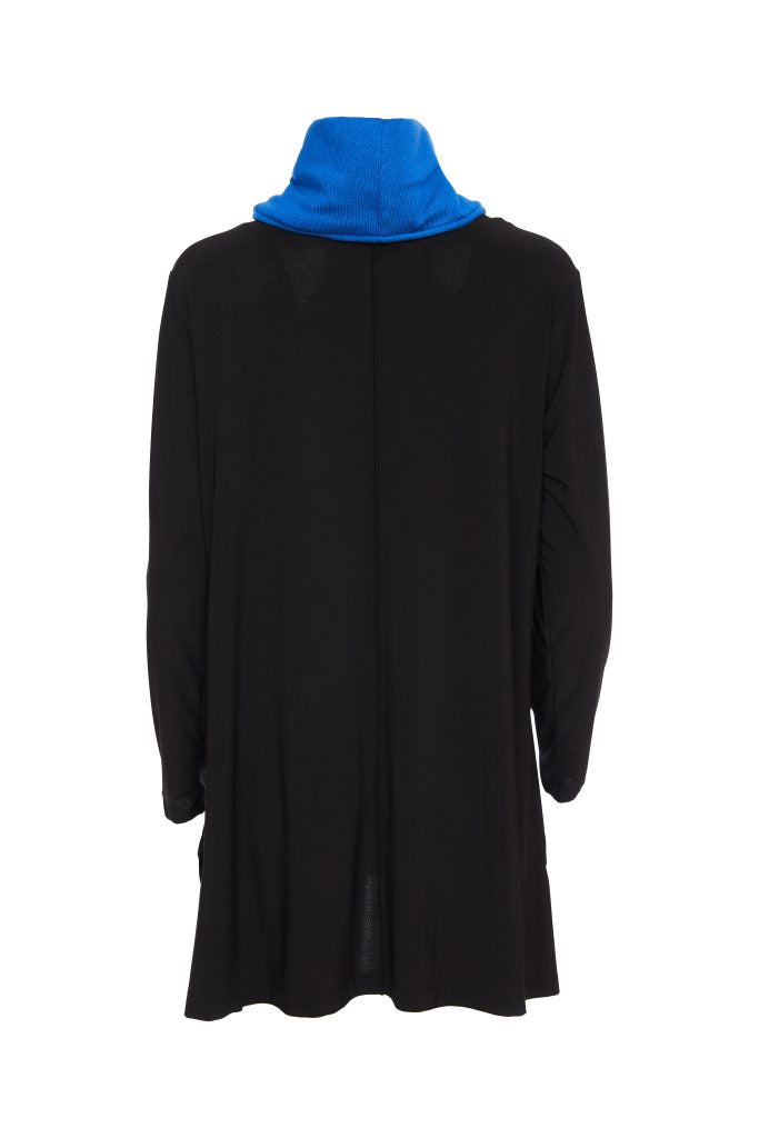 Contrast Spot Tunic - Black/imperial Blue