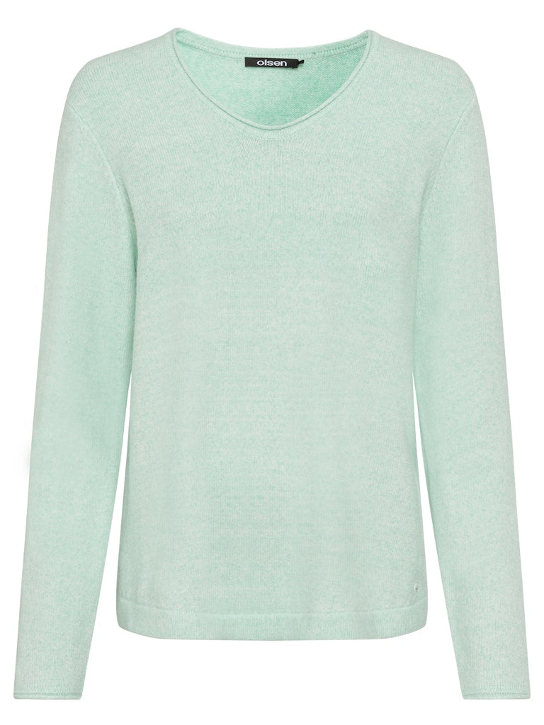 Cool Vision V Neck Jumper - Icy Mint Melange