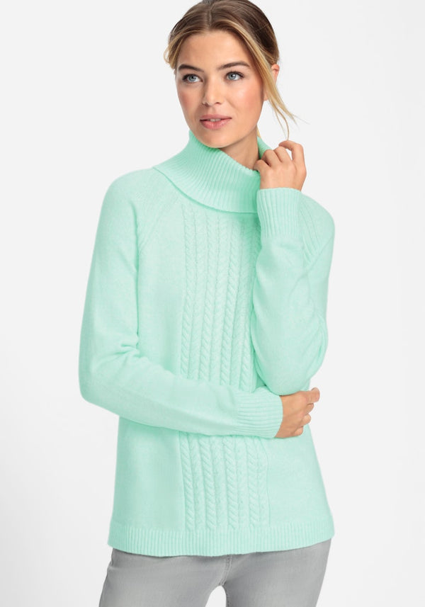 Cool Vision Polo Neck Jumper - Icy Mint Melange