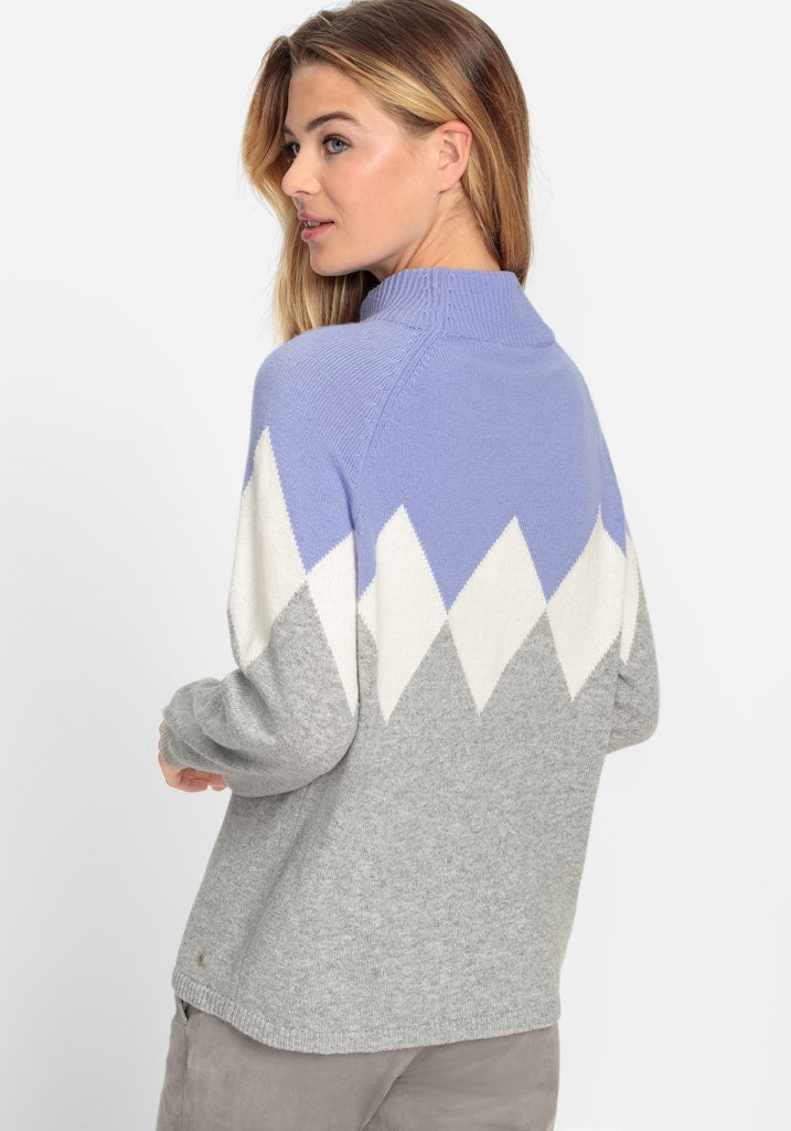 Cool Vision Diamand Design Jumper - Pearl Grey Melange